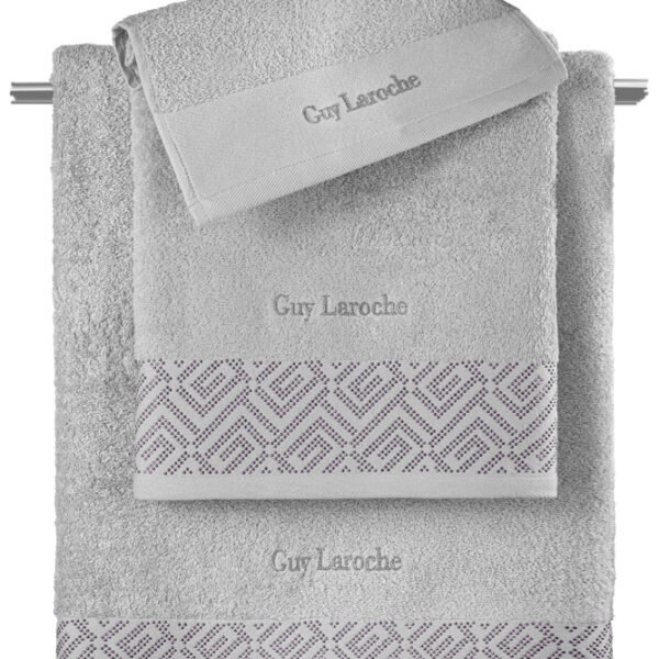 Σετ Πετσέτες 3 Τεμαχίων Guy Laroche Emblem Silver