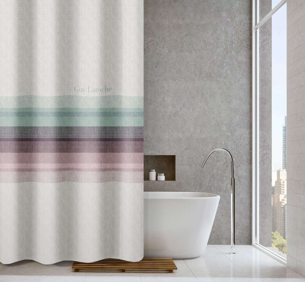 1128030124018 Κουρτίνα Μπάνιου 240×185 Αδιάβροχη Guy Laroche Fuzzy Iris - Image 1