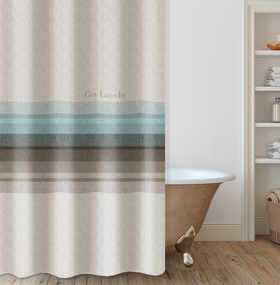 1128030124019 Κουρτίνα Μπάνιου 240×185 Αδιάβροχη Guy Laroche Fuzzy Natural - Image 1