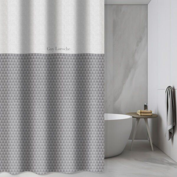 Κουρτίνα Μπάνιου 180×185 Αδιάβροχη Guy Laroche Tokyo Silver