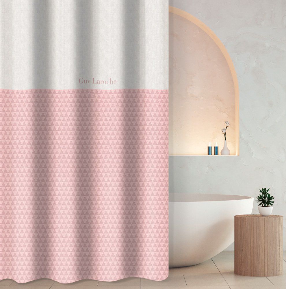 1128030124031 Κουρτίνα Μπάνιου 240×185 Αδιάβροχη Guy Laroche Tokyo Dusty Pink - Image 1
