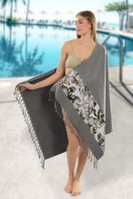 Πετσέτα Θαλάσσης 90×170 Guy Laroche Pestemal 20 Anthracite