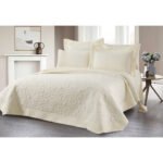 Σετ κουβερλί υπέρδιπλο Rose Art 12500 230x250 Εκρού   Beauty Home - Image 2