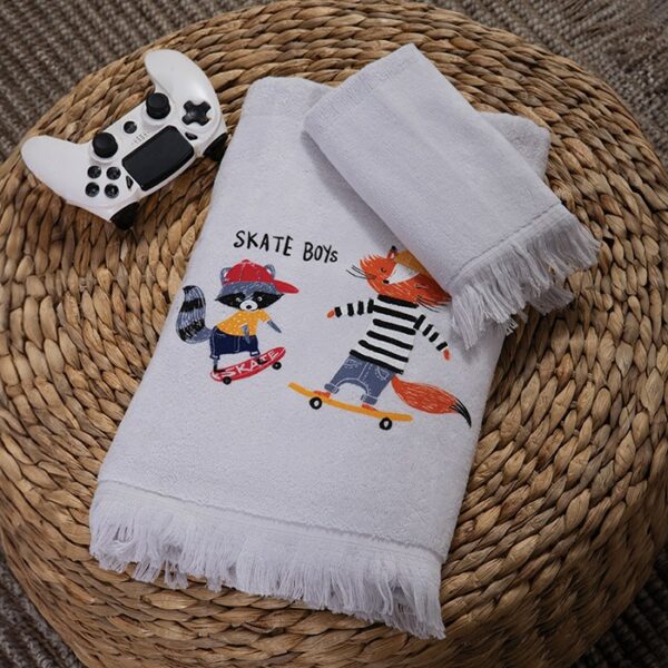 Σετ Πετσέτες Παιδικές 2 Τεμαχίων Nef Nef Skate With Style Grey