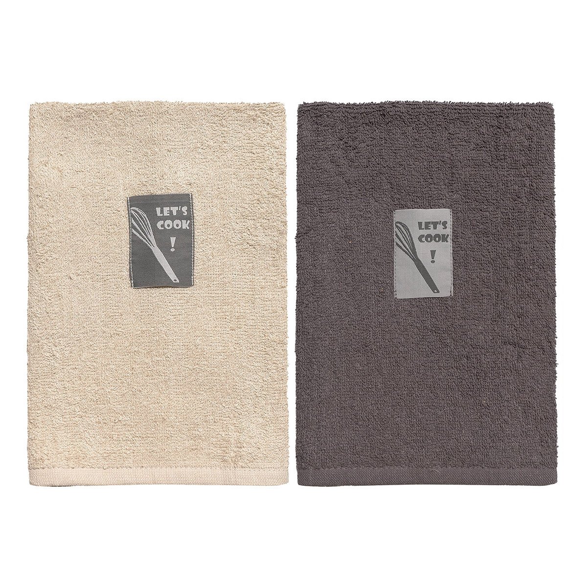 8291 Ποτηρόπανα σετ 2τμχ Art 8291 40x60 Μπεζ,Ανθρακί Beauty Home - Image 1