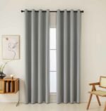 Κουρτίνα Full Blackout σκίασης με 8 κρίκους Total Art 8446 140x270 Γκρι   Beauty Home