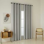 Κουρτίνα Full Blackout σκίασης με 8 κρίκους Total Art 8446 140x270 Ασημί   Beauty Home - Image 3