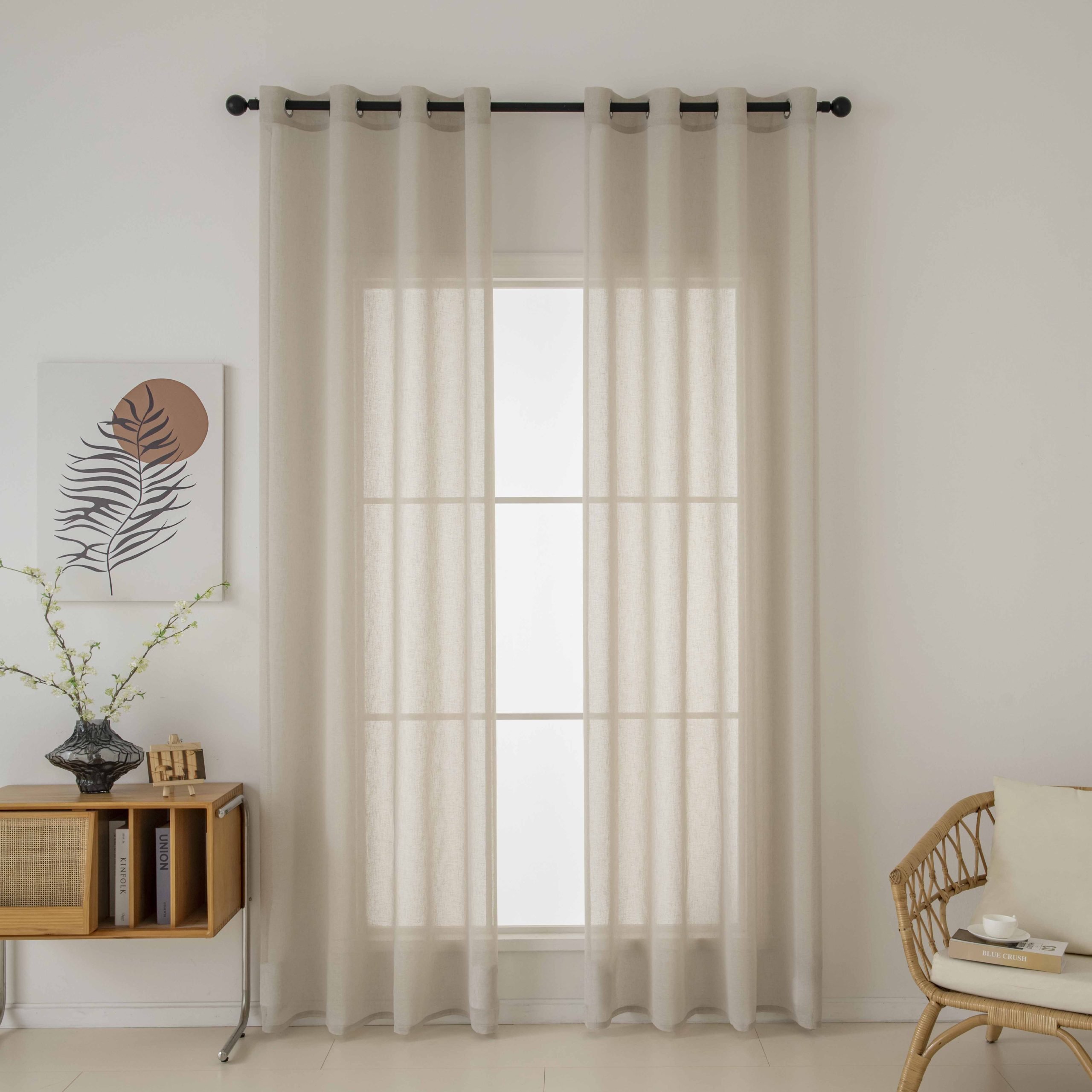 8447-Sand-scaled Κουρτίνα γάζα μονόχρωμη με 8 μεταλλικούς κρίκους Fit Art 8447 140x270 Άμμου Beauty Home - Image 1
