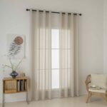 Κουρτίνα γάζα μονόχρωμη με 8 μεταλλικούς κρίκους Fit Art 8447 140x270 Άμμου   Beauty Home - Image 2