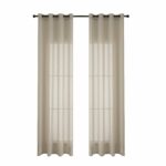 Κουρτίνα γάζα μονόχρωμη με 8 μεταλλικούς κρίκους Fit Art 8447 140x270 Άμμου   Beauty Home - Image 18