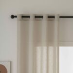 Κουρτίνα γάζα μονόχρωμη με 8 μεταλλικούς κρίκους Fit Art 8447 140x270 Άμμου   Beauty Home - Image 5