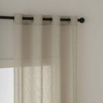 Κουρτίνα γάζα μονόχρωμη με 8 μεταλλικούς κρίκους Fit Art 8447 140x270 Άμμου   Beauty Home - Image 6