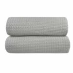 Κουβέρτα Πικέ Μονή Waffle 165χ245 Light Grey Astron Italy