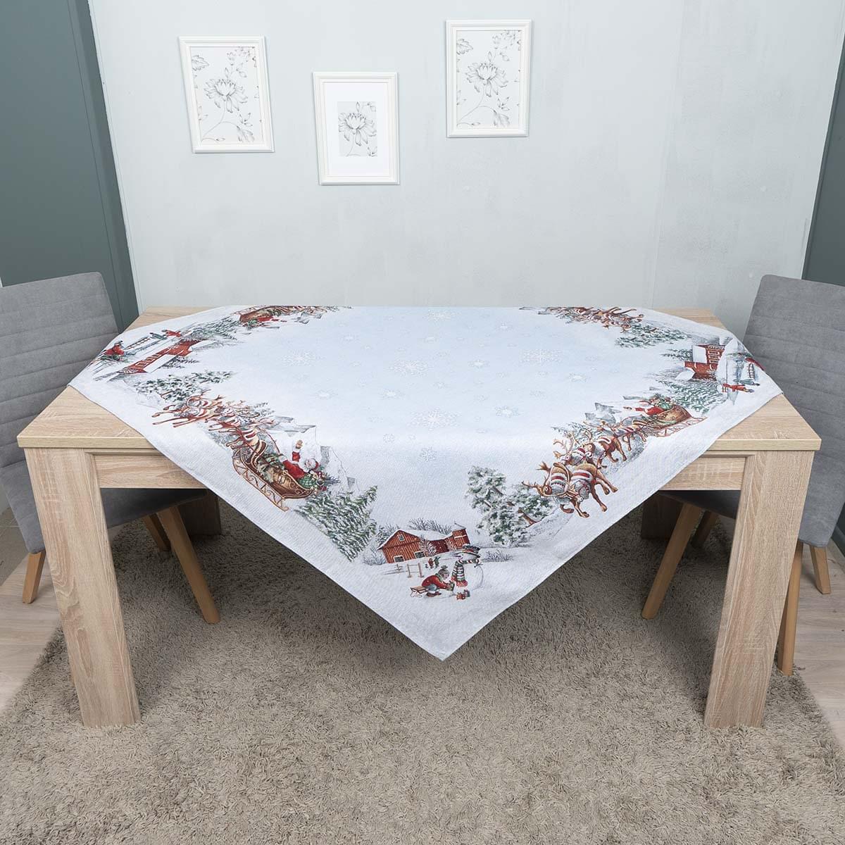 Document-Nameb_4 Χριστουγεννιάτικο Τραπεζοκαρέ 140X140 Cotone Snow - Image 1