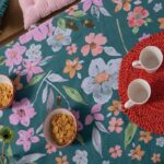 Αλέκιαστο Τραπεζομάντηλο 140×180 Nef Nef Valia  Petrol - Image 3