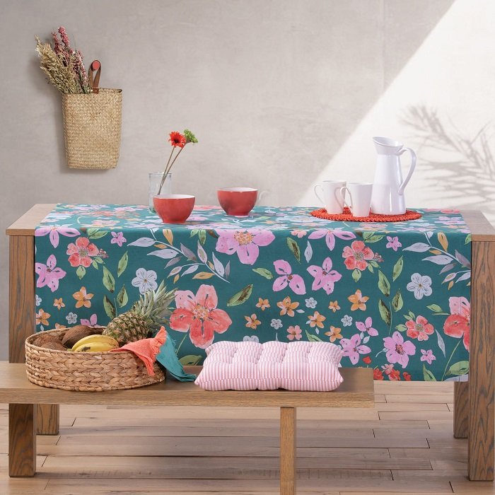 VALIA Αλέκιαστο Τραπεζομάντηλο 140×180 Nef Nef Valia Petrol - Image 1