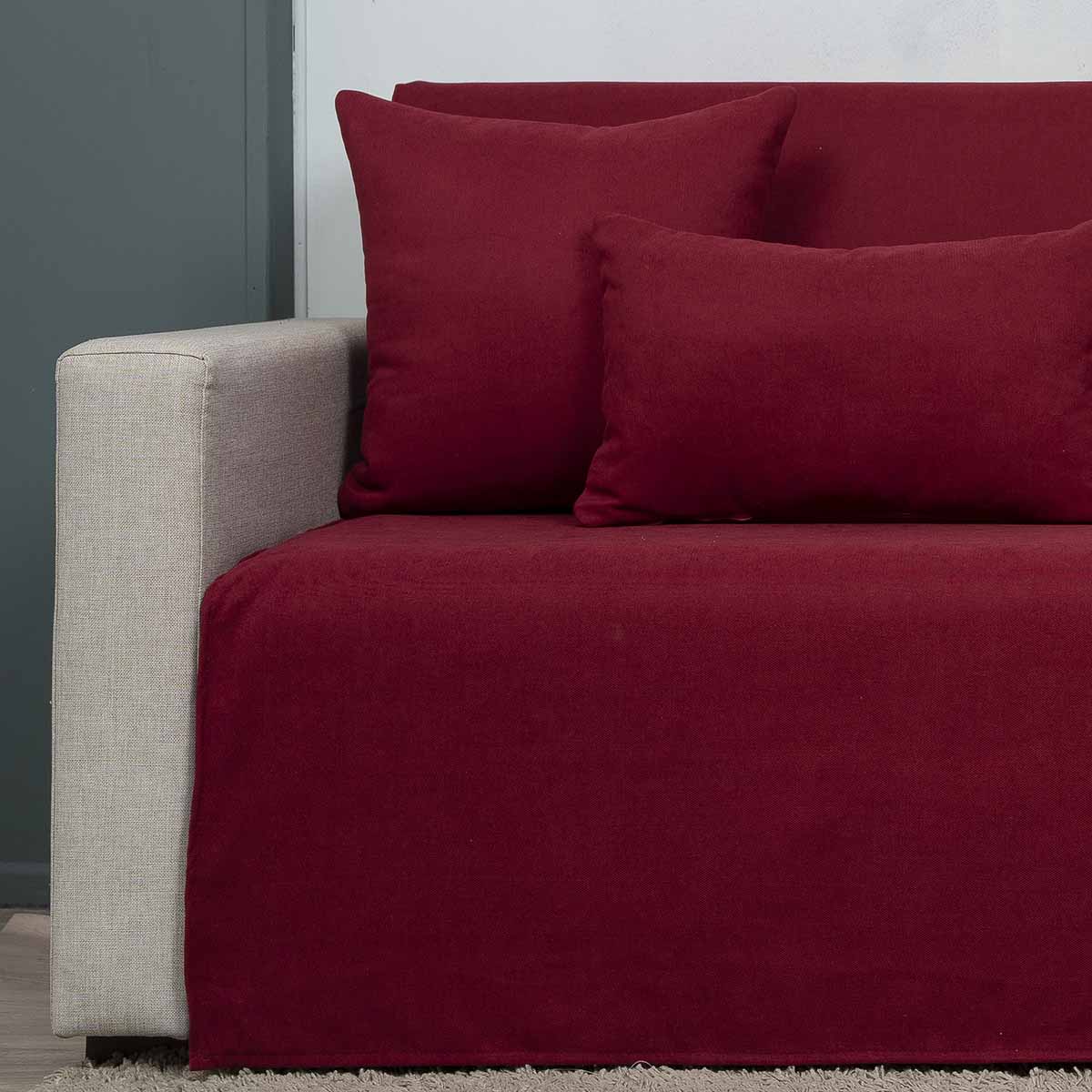 Ριχτάρι-Cozy-Μπορντώ13 Ριχτάρι τετραθέσιου (180X340) Cotone Cozy Μπορντώ - Image 1