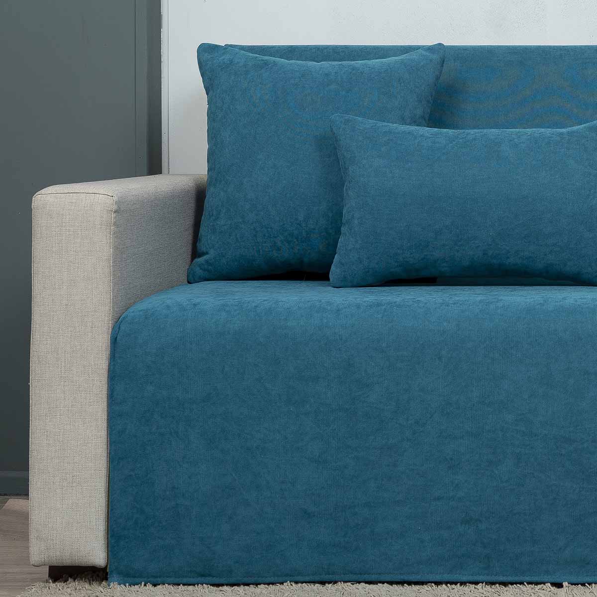 Ριχτάρι-Cozy-Πετρόλ-σκούρο16 Ριχτάρι τετραθέσιου (180X340) Cotone Cozy Πετρόλ σκούρο - Image 1