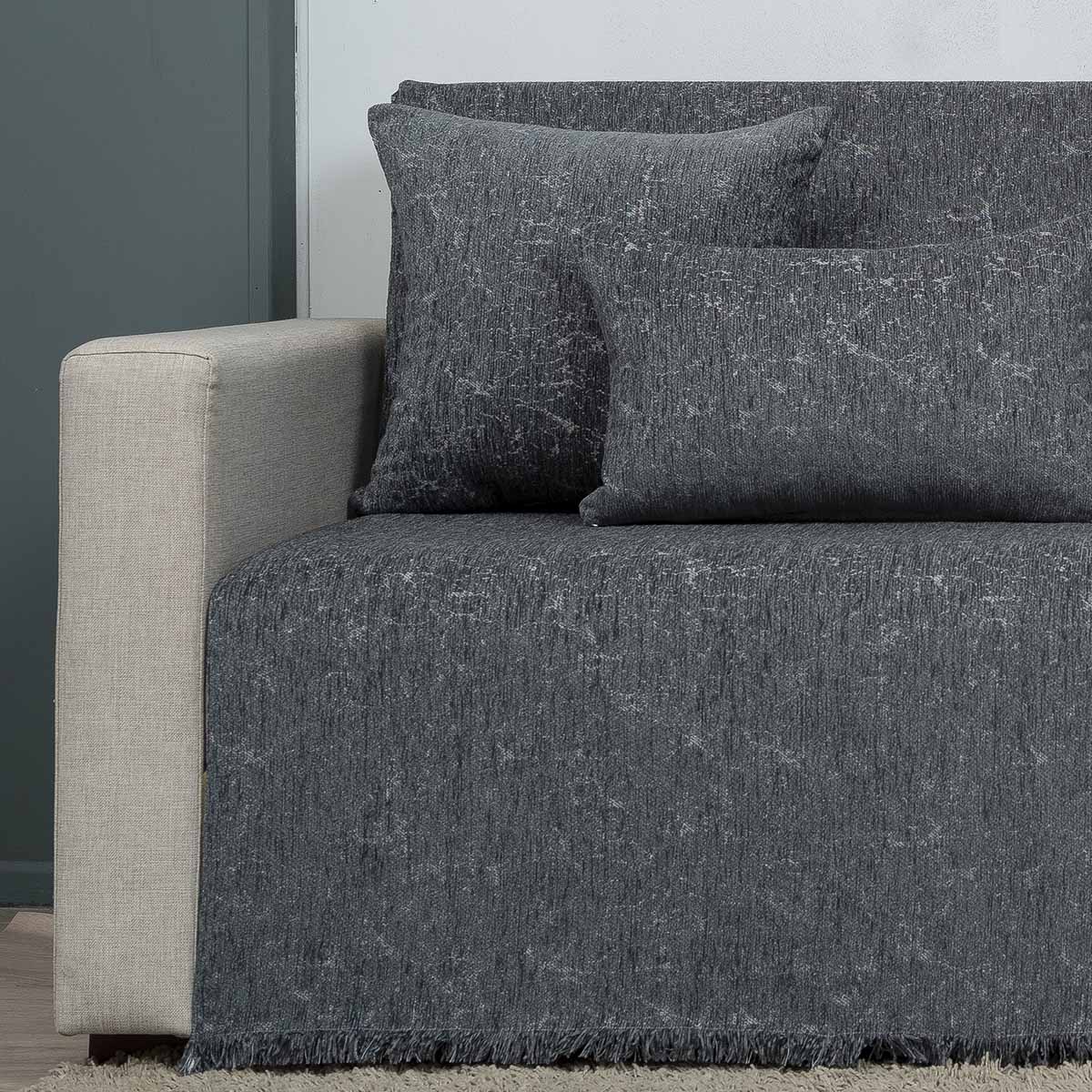 Ριχτάρι-Iris-Γκρι-Πετρόλ20 Ριχτάρι τριθέσιου (175X300) Cotone Iris Γκρι πετρόλ - Image 1