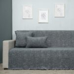 Ριχτάρι διθέσιου (175X240) Cotone Navarro Γκρι πετρόλ - Image 3