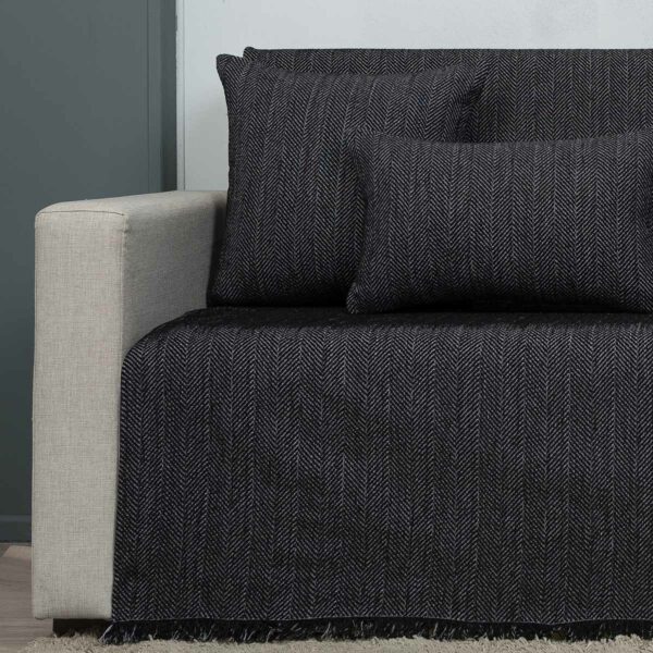 Ριχτάρι τετραθέσιου (175X340) Cotone Vivian Μαύρο