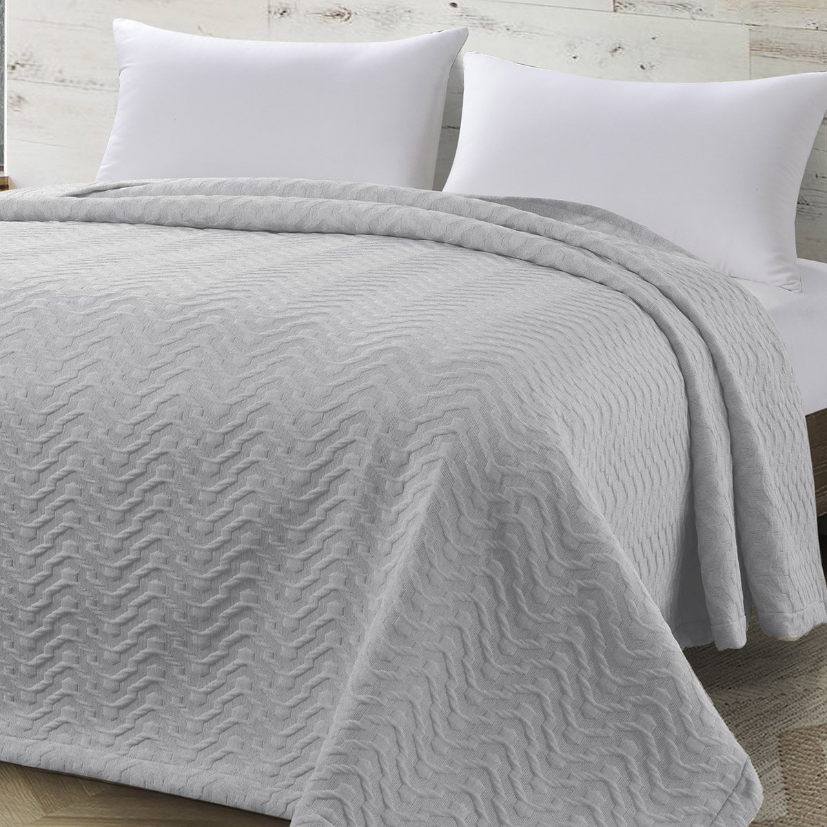 11174_grey Κουβέρτα υπέρδιπλη Action ζακάρ Art 11174 230x270 Γκρι Beauty Home - Image 1