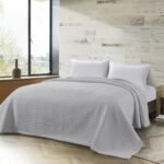 Κουβέρτα υπέρδιπλη Action ζακάρ Art 11174 230x270 Γκρι   Beauty Home - Image 2