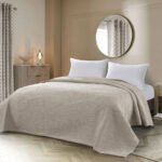 Κουβέρτα King Size Frame ζακάρ Art 11176 260x270 Άμμου   Beauty Home - Image 2