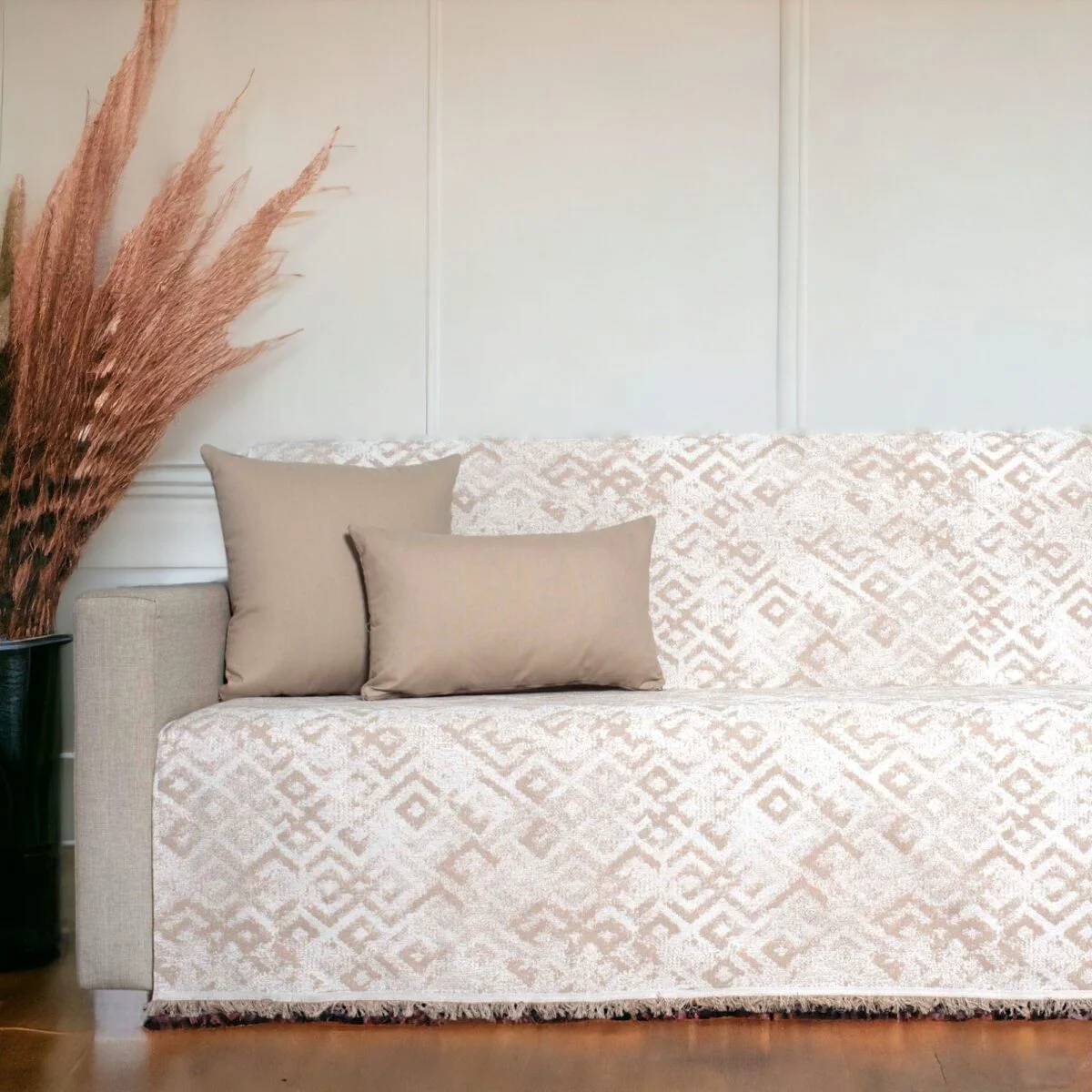 428240 Ριχτάρι Τριθέσιου 170x300 Cotone | Mola Μπεζ - Image 1