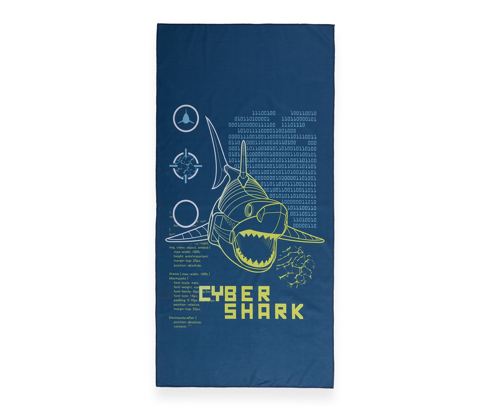 5205495585352 Παιδική Πετσέτα Θαλάσσης 75×150 Nef Nef Cyber Shark Blue Microfiber - Image 1