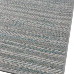 Ψάθινο χαλί Breeze 187/13 Γκρι Μπέζ Πετρόλ Ρίγες - ΡΟΤΟΝΤΑ  1,60x1,60 Colore Colori