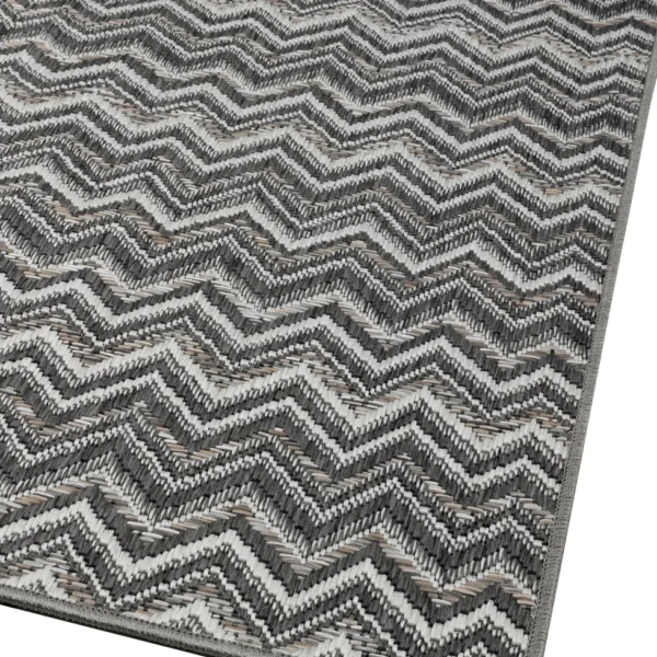 Ψάθινο χαλί Breeze 191/98 Μπεζ σκούρο-γκρι Zik Zak - ΣΕΤ (0,70x1,50)x2 0,70x2,20 Colore Colori