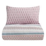 Σετ σεντόνια υπέρδιπλα με λάστιχο Mnemba Art 12184 170x200+30 Ροζ   Beauty Home - Image 3