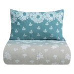 Σετ πάπλωμα υπέρδιπλο Palm Art 12186 220x240 Πετρόλ Μπεζ   Beauty Home - Image 3