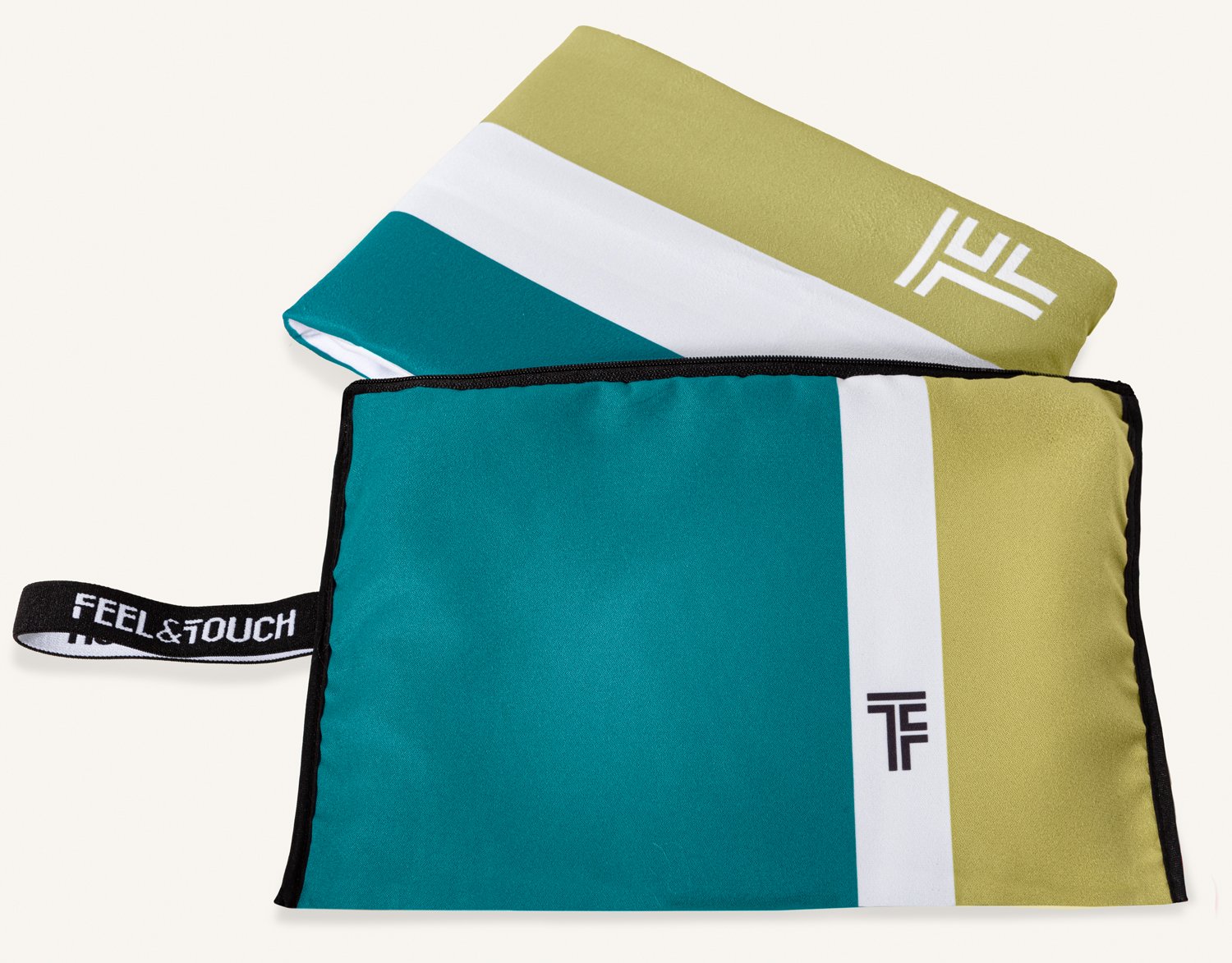 1830086124008 Σετ Πετσέτα Θαλάσσης & Νεσεσέρ 85×170 Med 01 Feel And Touch Microfiber - Image 1