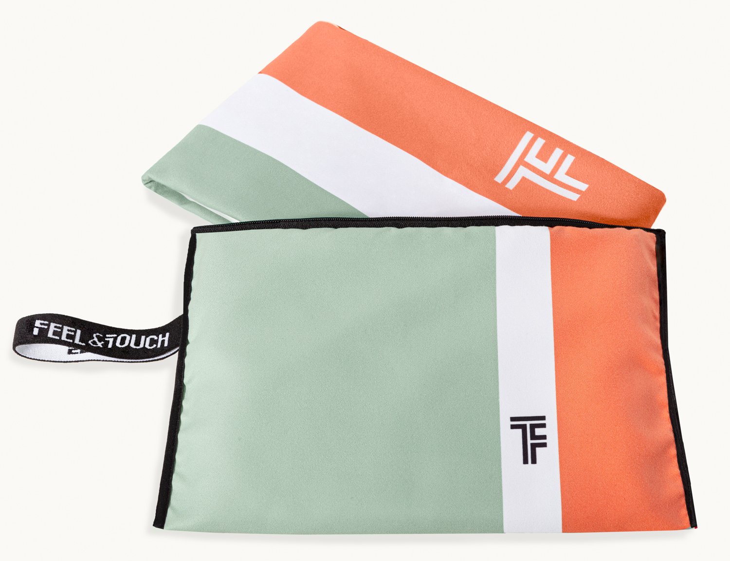 1830086124009 Σετ Πετσέτα Θαλάσσης & Νεσεσέρ 85×170 Med 02 Feel And Touch Microfiber - Image 1