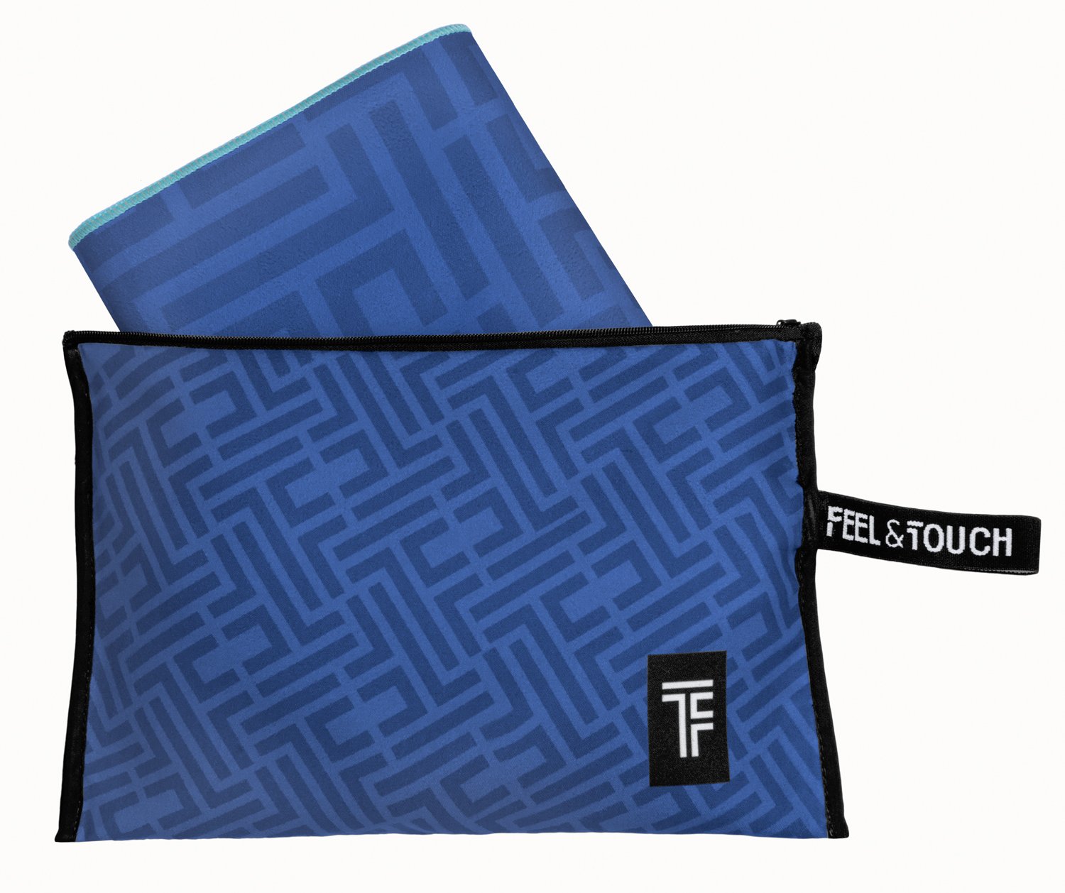 1830086124016 Σετ Πετσέτα Θαλάσσης & Νεσεσέρ 90×180 Motivo 01 Feel And Touch Microfiber - Image 1