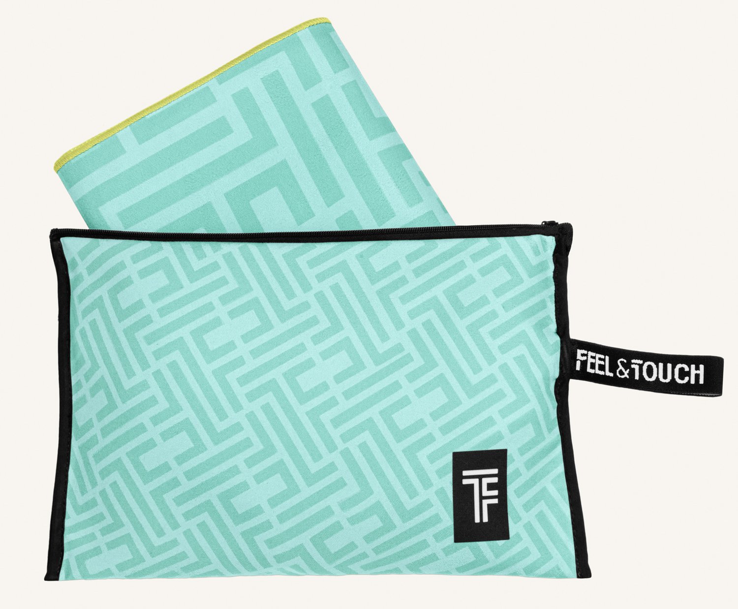 1830086124017 Σετ Πετσέτα Θαλάσσης & Νεσεσέρ 90×180 Motivo 02 Feel And Touch Microfiber - Image 1