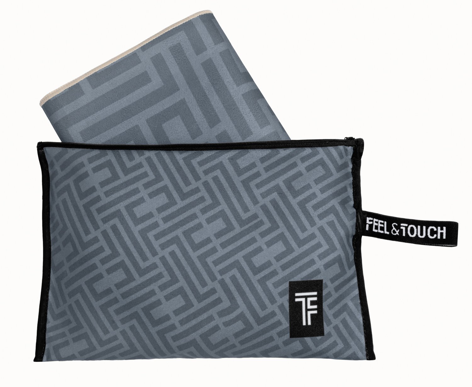 1830086124021 Σετ Πετσέτα Θαλάσσης & Νεσεσέρ 90×180 Motivo 06 Feel And Touch Microfiber - Image 1