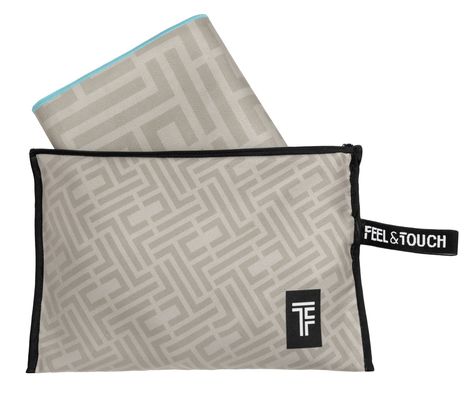 1830086124022 Σετ Πετσέτα Θαλάσσης & Νεσεσέρ 90×180 Motivo 07 Feel And Touch Microfiber - Image 1