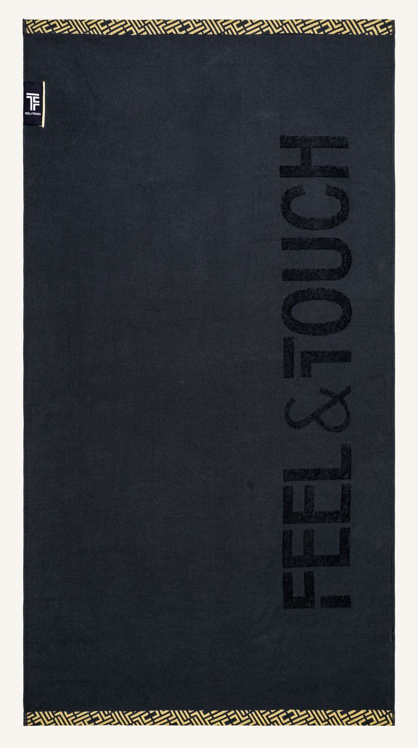 1830092124000 Πετσέτα Θαλάσσης 90×180 Feel And Touch Sunny Black - Image 1