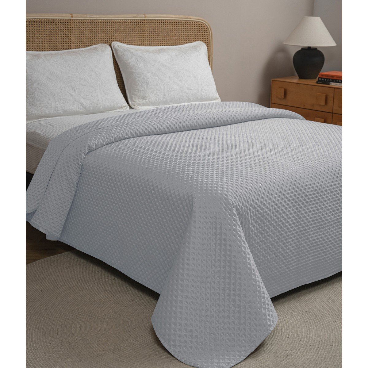 FLOWER_GREY2-1200x1200 ΚΟΥΒΕΡΛΙ SATEN ΥΠΕΡΔΙΠΛΟ 220Χ240 ADAM HOME IMPERIAL SILVER - Image 1