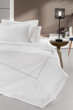 Σετ Σεντόνια King Size 270×280 Guy Laroche (Διπλό Πλακέ) Nice White-L.Silver - Image 2