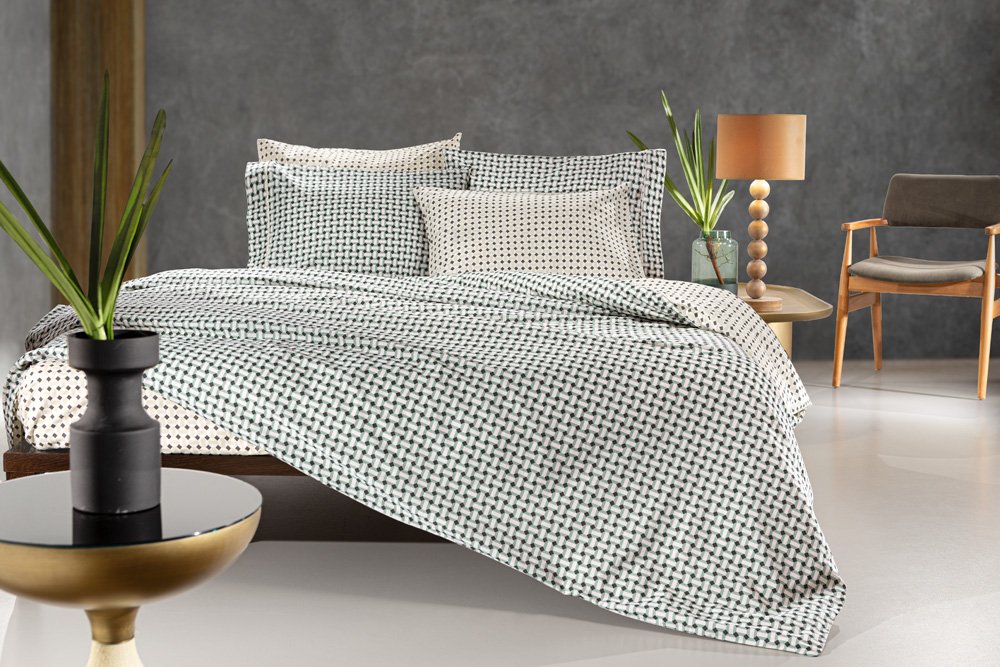 1110092224127 Σετ Σεντόνια King Size 270×265 Guy Laroche Buddha Cement - Image 1