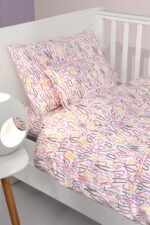 Σετ Σεντόνια Κούνιας 115×170 Guy Laroche Letters Pink - Image 2