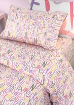 Σετ Σεντόνια Μονά 160×250 Guy Laroche Letters Pink - Image 2