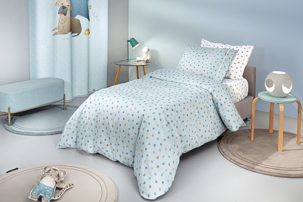 1110092224160 Σετ Σεντόνια Μονά 165×250 Guy Laroche Paw Ciel - Image 1