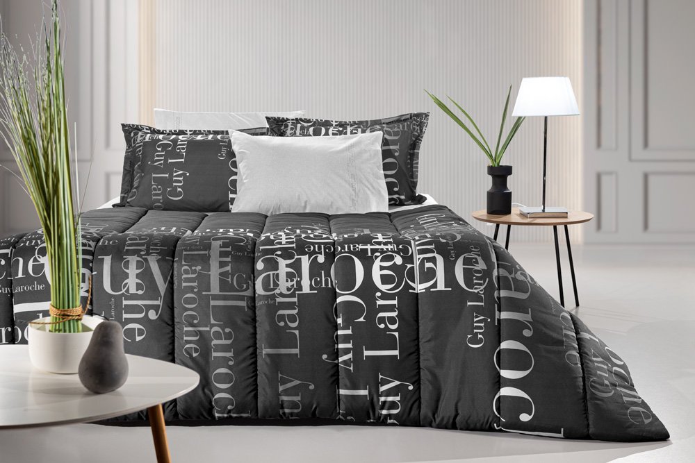 1111030224018 Πάπλωμα Υπέρδιπλο 220×240 Guy Laroche Instyle Charcoal Suede - Image 1