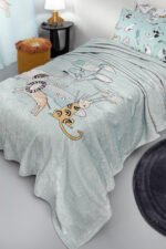 Κουβέρτα Fleece Ultra Soft Μονή 160×220 Guy Laroche Zootopia Aqua-Grey
