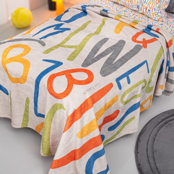 Κουβέρτα Fleece Ultra Soft Μονή 160×220 Guy Laroche Letters Multi